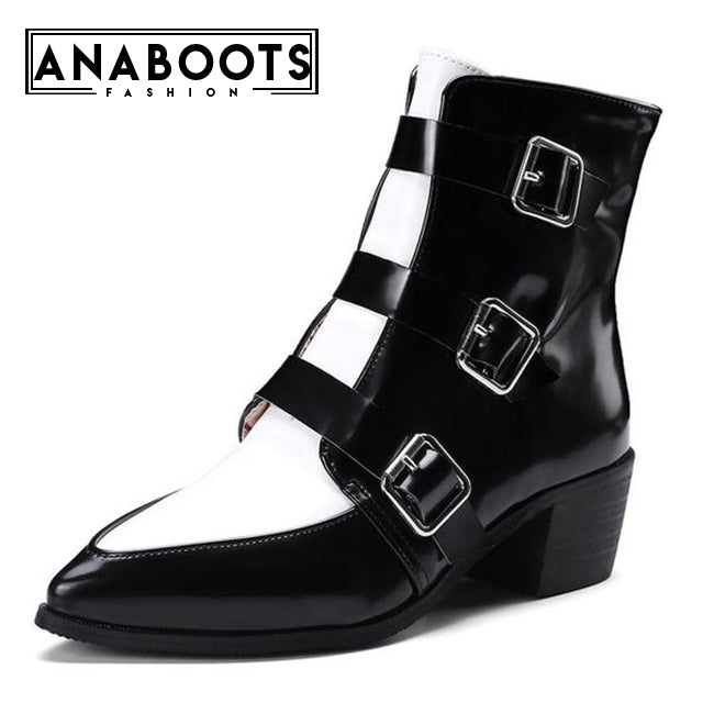 Square Heels Ankle Boots Western Boots Woman