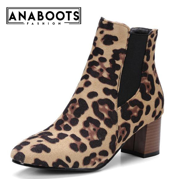 Slip On Ankle Print Winter Chelsea Boots Woman