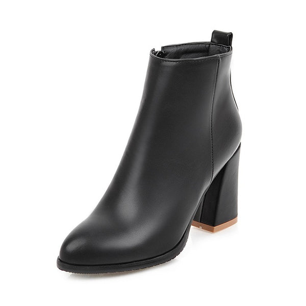 Hoof High Heels Ankle Boots