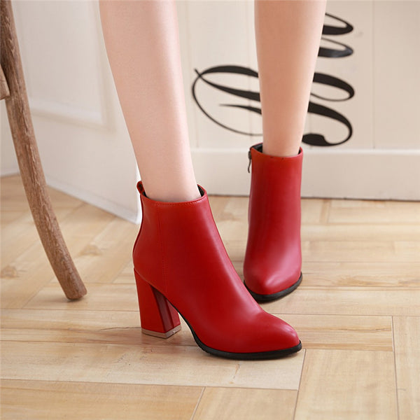 Hoof High Heels Ankle Boots