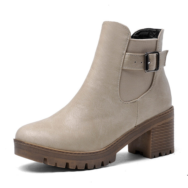 Martin Women Square Heel Ankle Boots