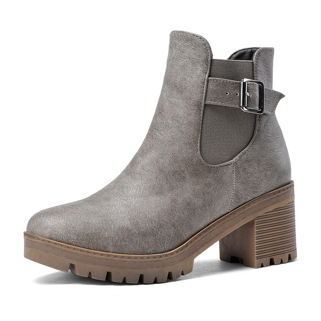 Martin Women Square Heel Ankle Boots