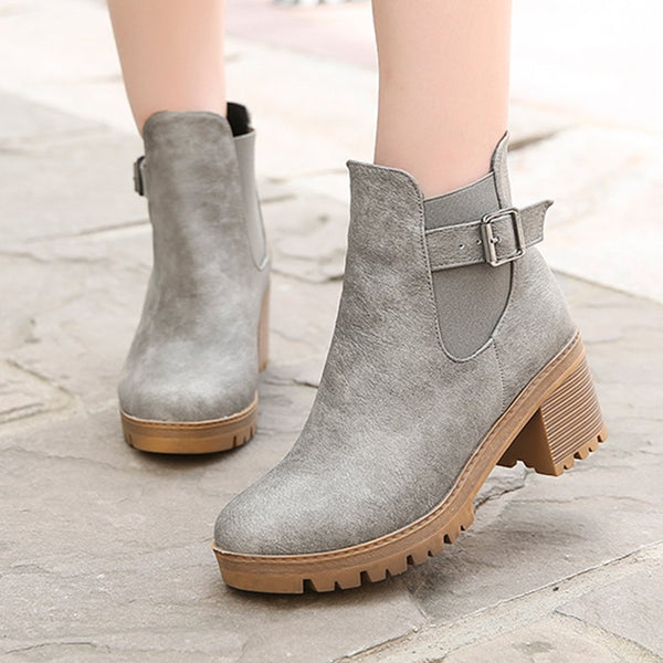 Martin Women Square Heel Ankle Boots