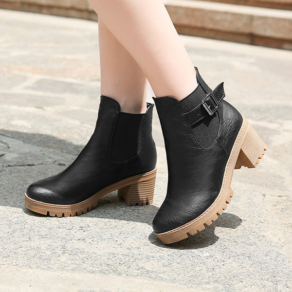 Martin Women Square Heel Ankle Boots