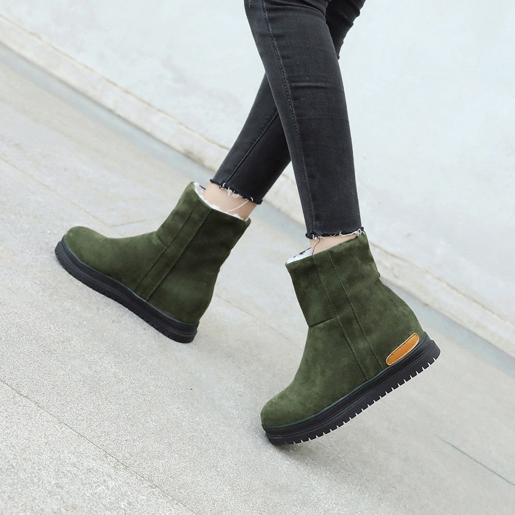 Warm Fur Snow Boots Shoes Woman Mid-calf