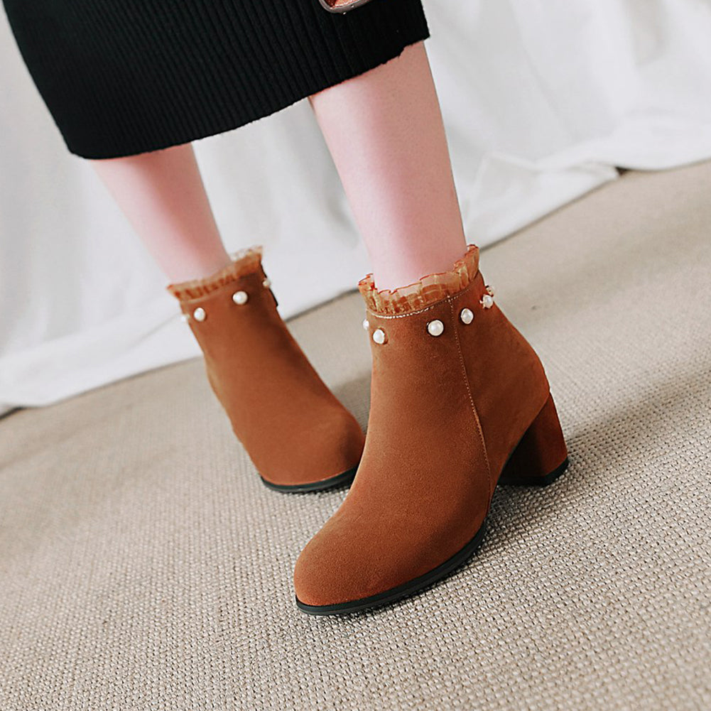 Winter Boots Woman Zip Up High Heels