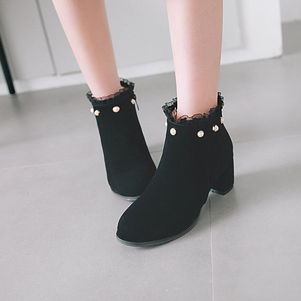 Winter Boots Woman Zip Up High Heels