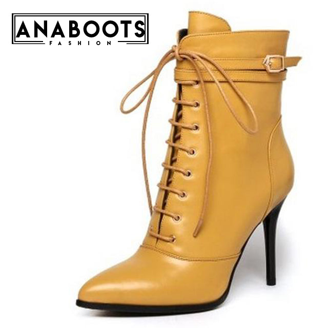 Pointed Toe Thin High Heels Ankle Boots