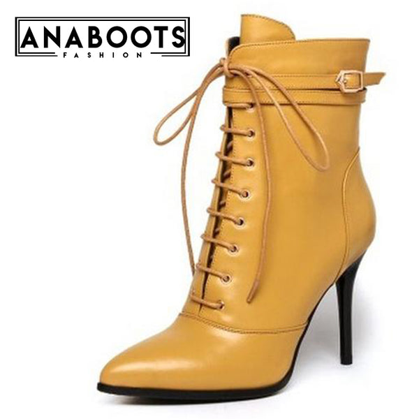 Pointed Toe Thin High Heels Ankle Boots