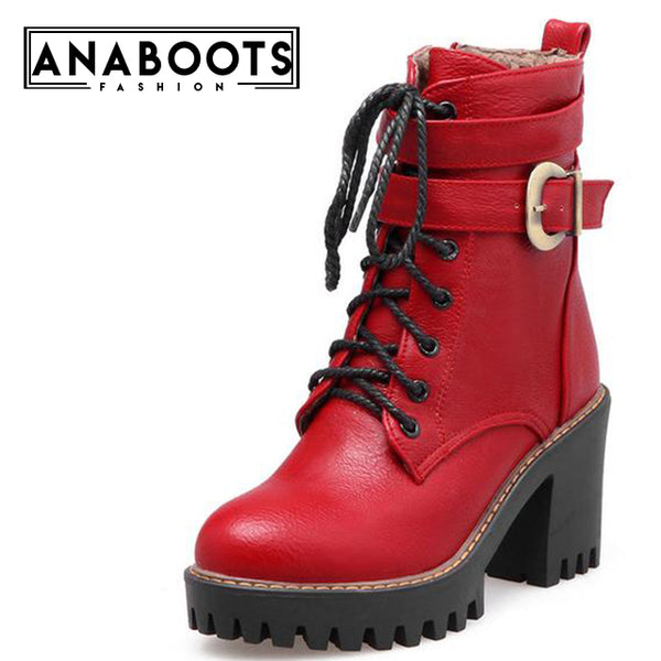 winter Ankle square heels Boots
