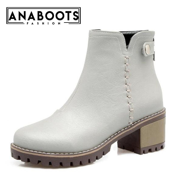 Zip Up Heels Ankle Winter Boots