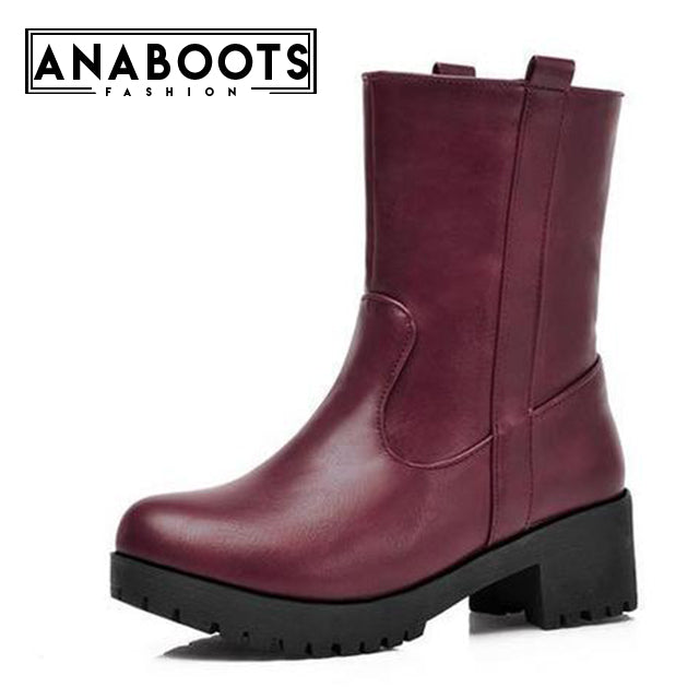 Vintage Boots Square Heels Winter