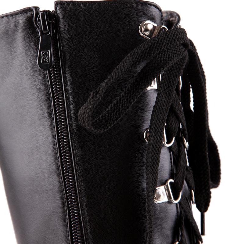Wedge high heels knee-high boots