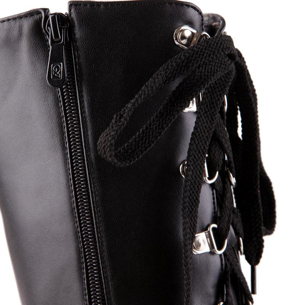Wedge high heels knee-high boots