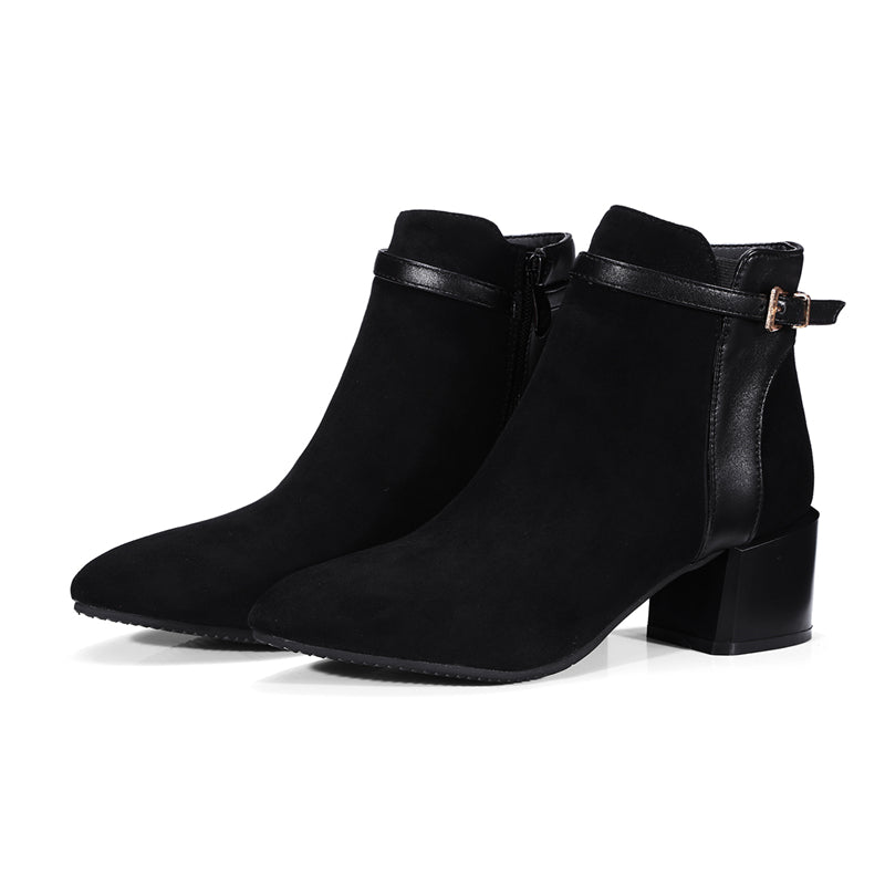 Add Fur Flock Ankle Boots Woman