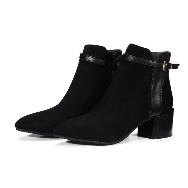 Add Fur Flock Ankle Boots Woman