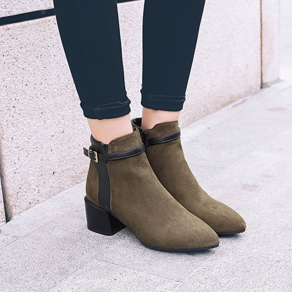 Add Fur Flock Ankle Boots Woman
