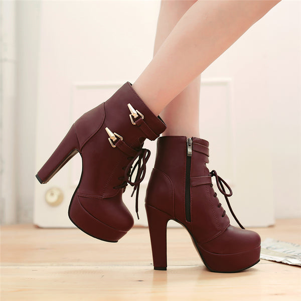 Ankle Boots Super High heels buckles