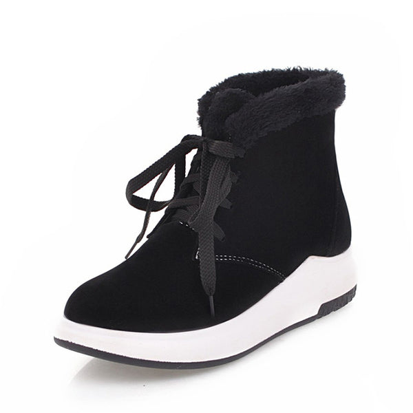 Winter Ankle Boots Comfortable Lace Up