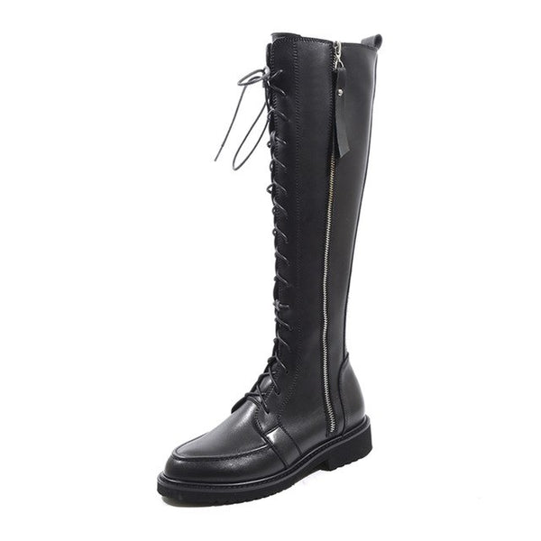 Cow Leather martin Woman Mid Calf Boots