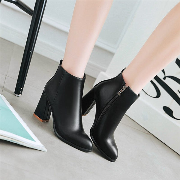 Hoof High Heels Ankle Boots