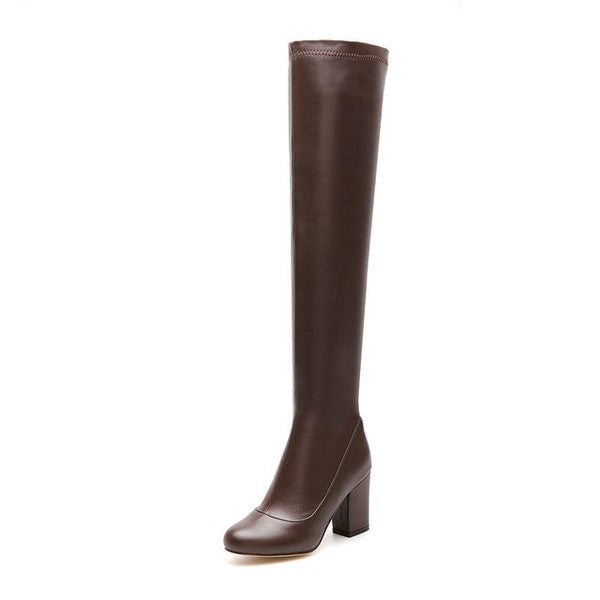Square High Heels Over The Knee Boots