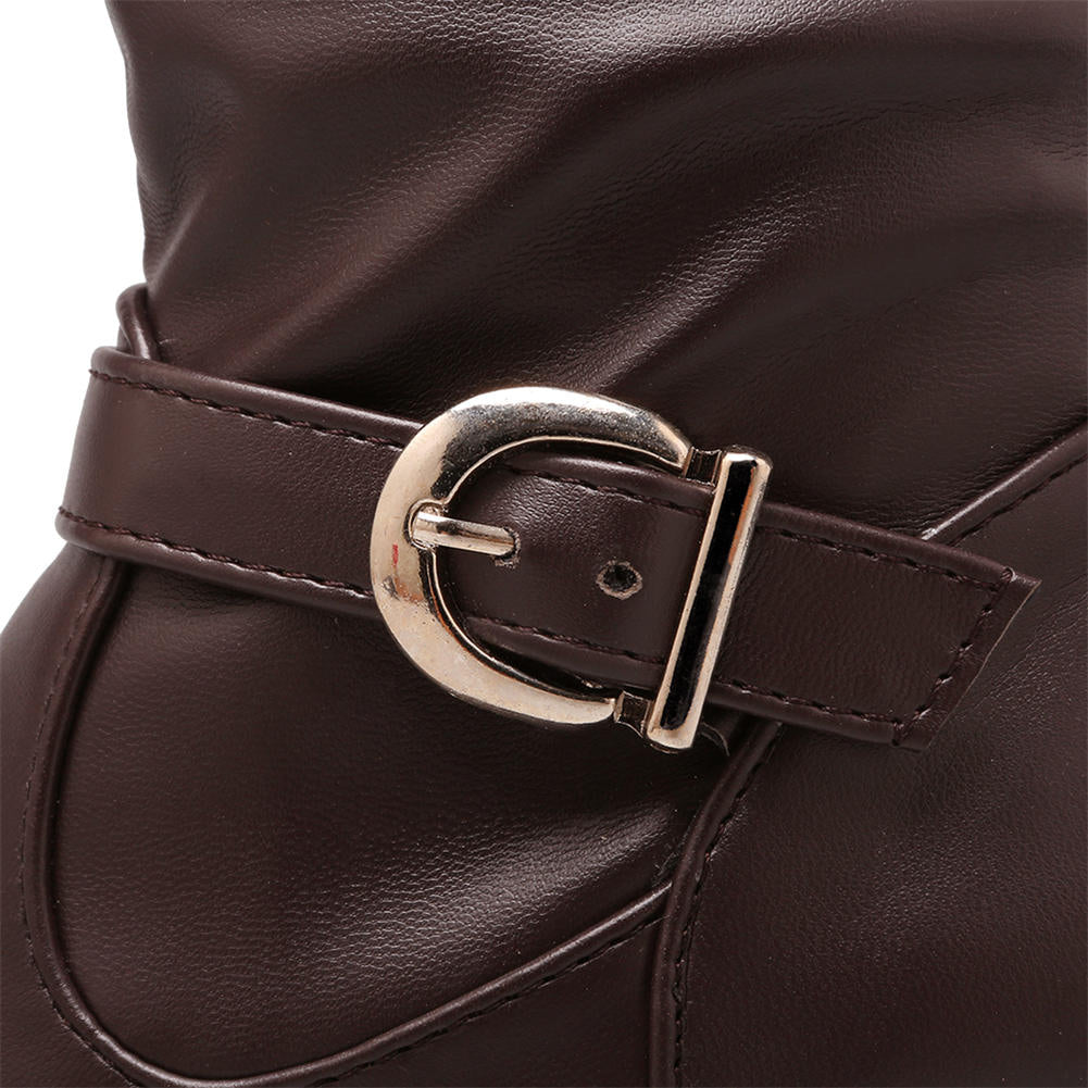 Buckles boots platform winter fashion over the knee
