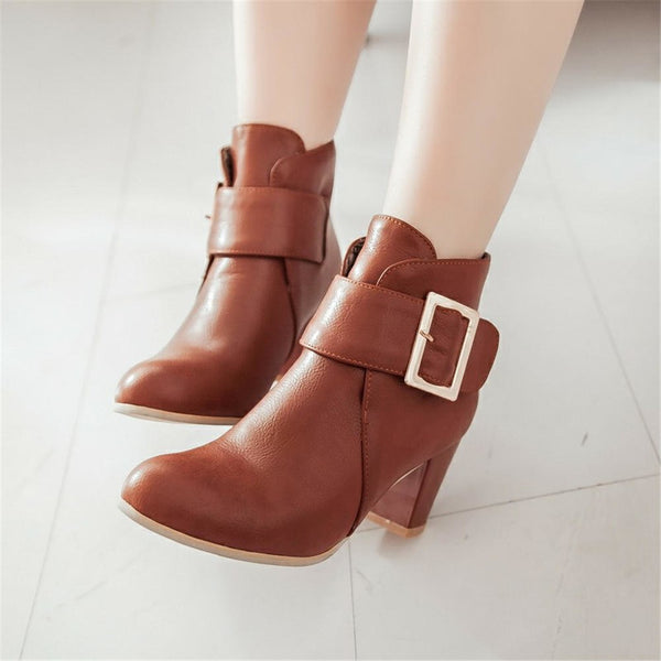 high heels western ankle Boots