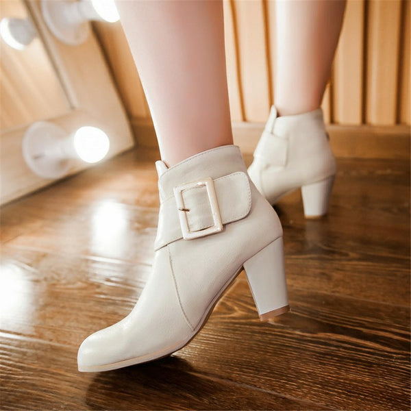 high heels western ankle Boots