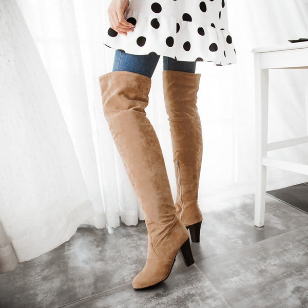Fall winter high heels knee-high Boots