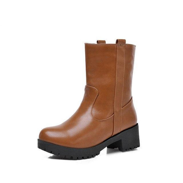 Vintage Boots Square Heels Winter
