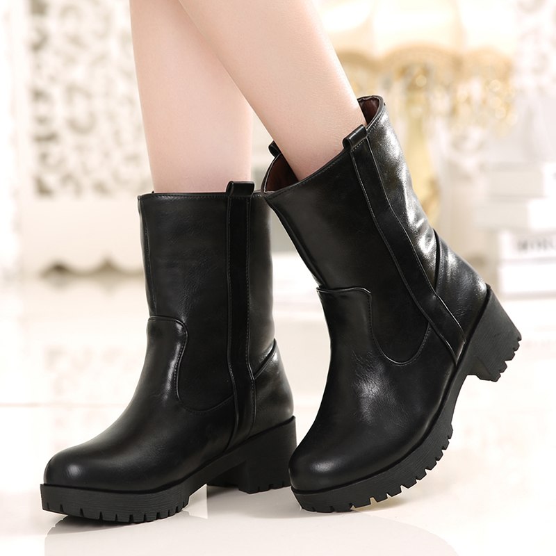 Vintage Boots Square Heels Winter