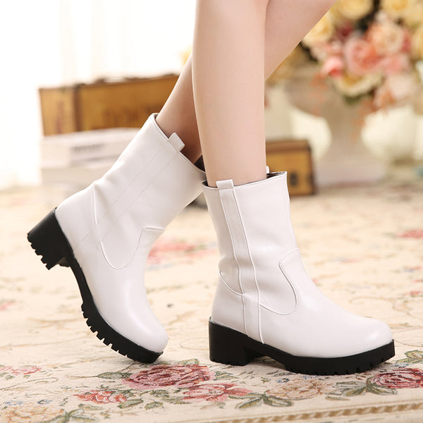 Vintage Boots Square Heels Winter