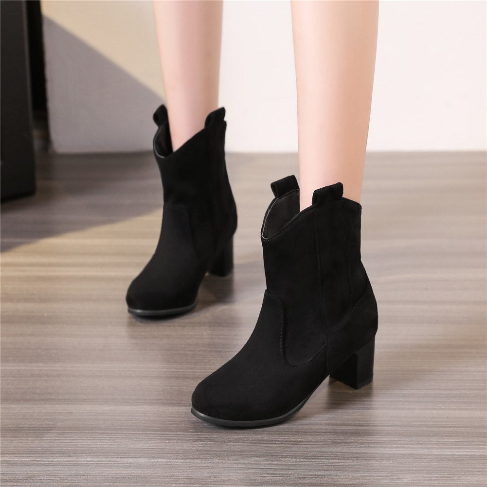 slip on high heels women's shoes Boots