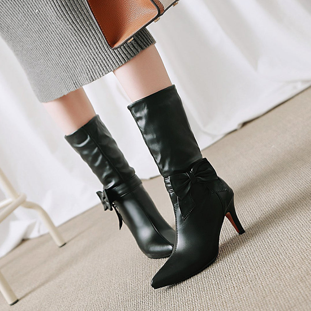 Thin High Heels Winter Mid Calf Boots