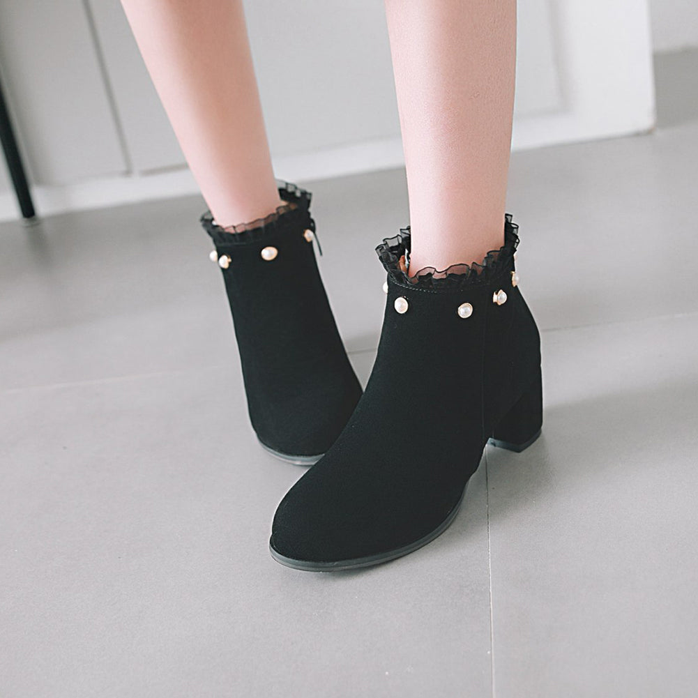 Winter Boots Woman Zip Up High Heels