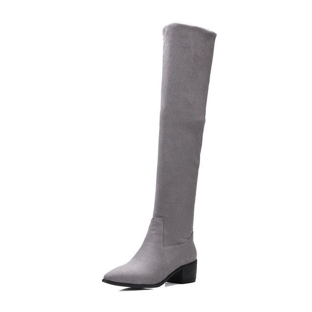 stretch cloth over the knee Boots Slip On
