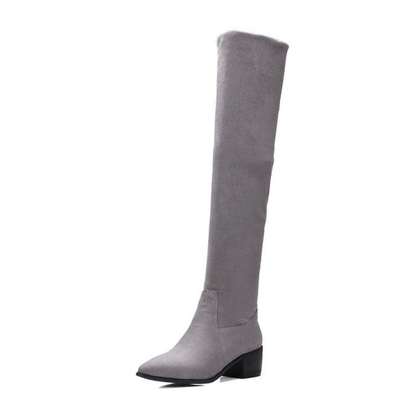 stretch cloth over the knee Boots Slip On
